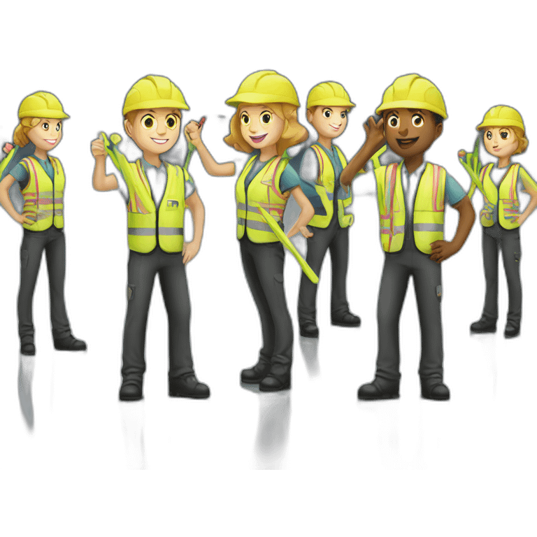 Airport crew in yellow vest with light wands emoji