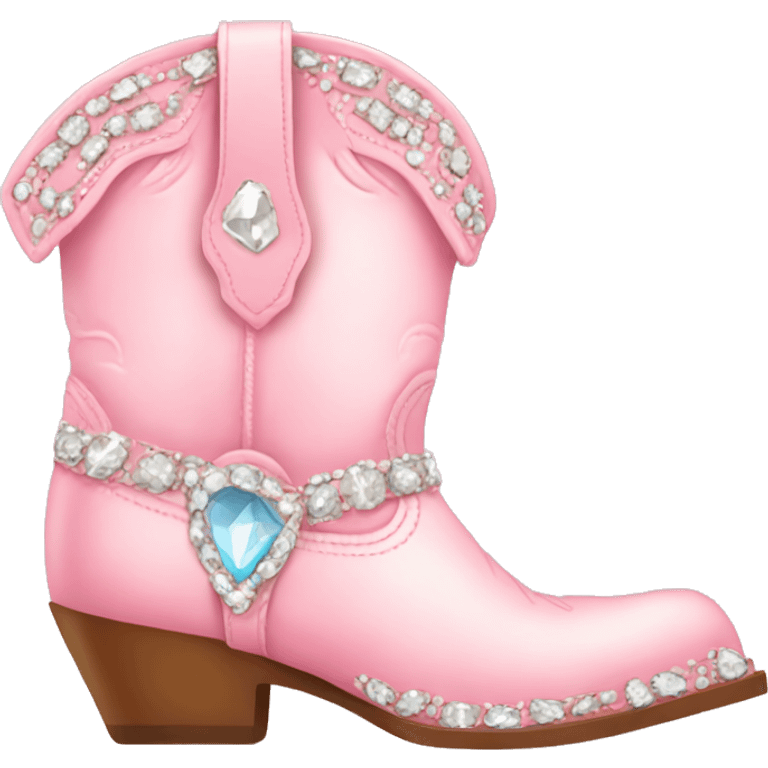 Light pink cowgirl boot with gems emoji