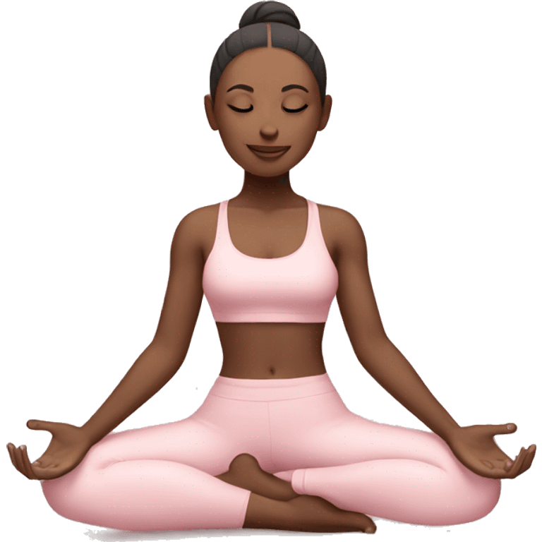 yoga girl in light pink outfit  emoji