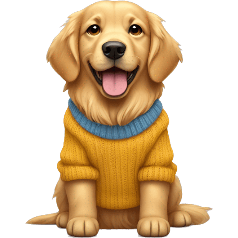 Golden retriever wearing sweater emoji