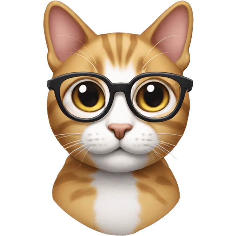 A cat wearing glasses emoji