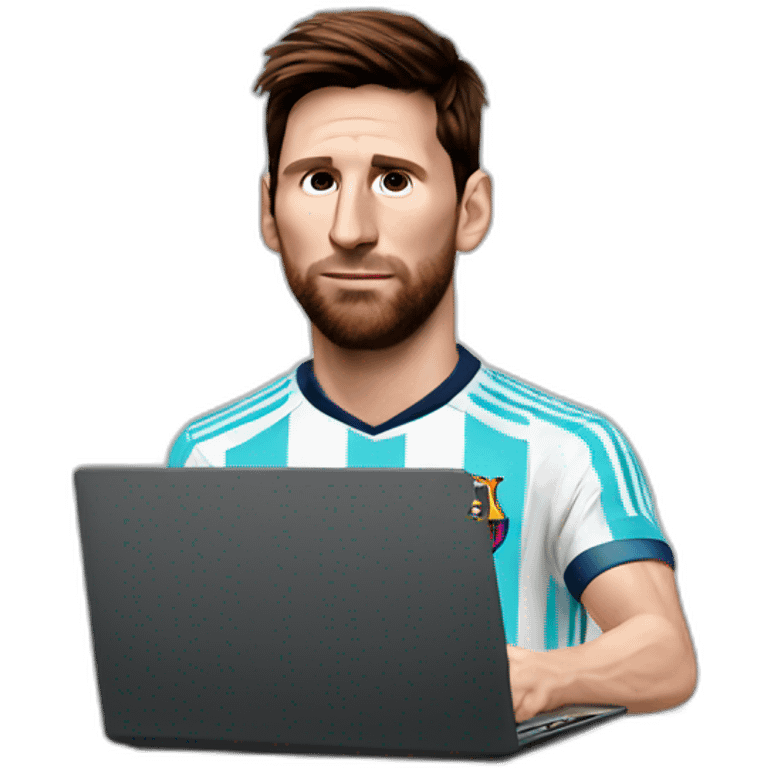 Leo messi with laptop emoji