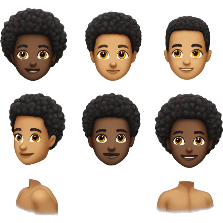 create a light skin with taper fade and afro emoji