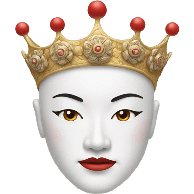 White Peking Opera Head Crown emoji