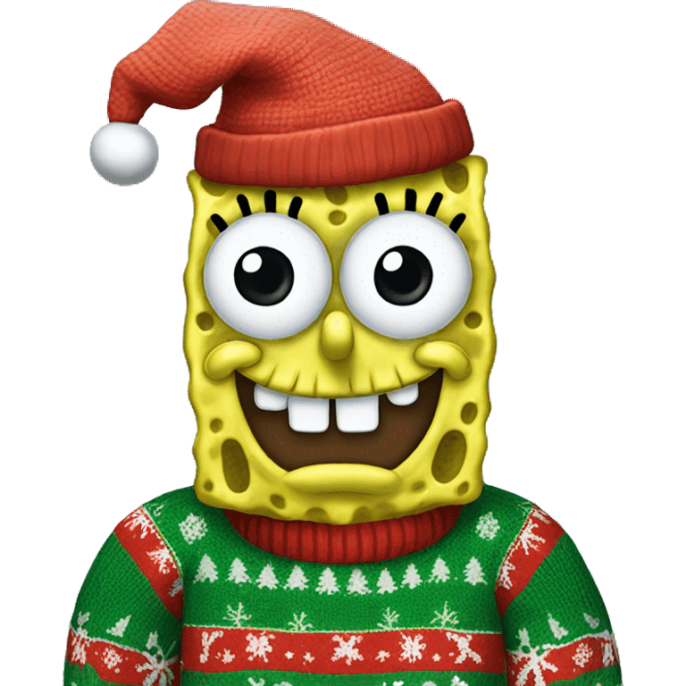 SpongeBob wearing Christmas sweater  emoji