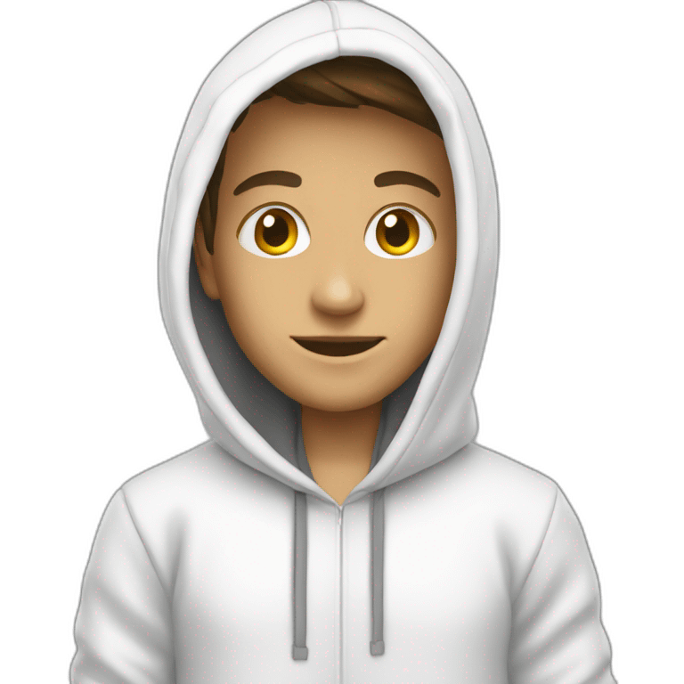 white hoodie front emoji