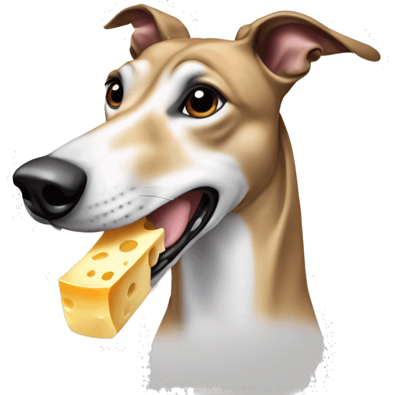 greyhound sniffing cheese emoji