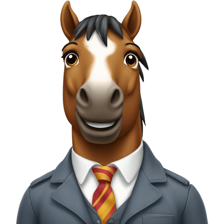 Horse wearing a tie emoji