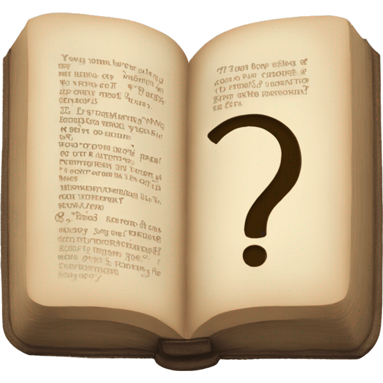 An open Bible with a question mark emoji