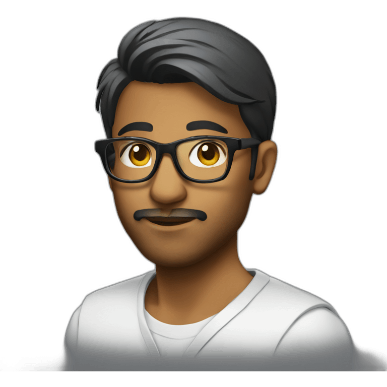 Indian dj with glasses short hair emoji