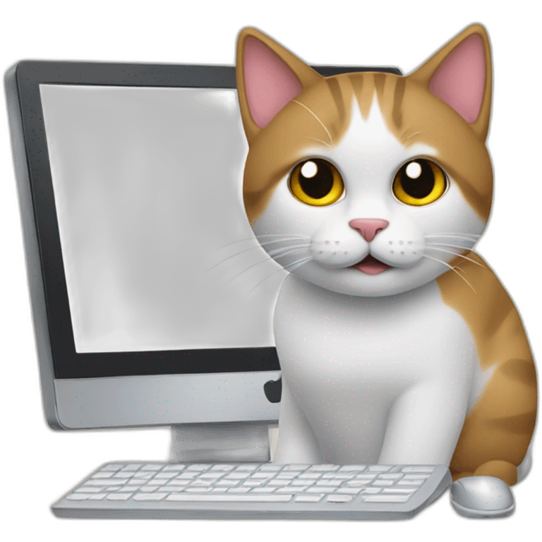 cat at the computer emoji