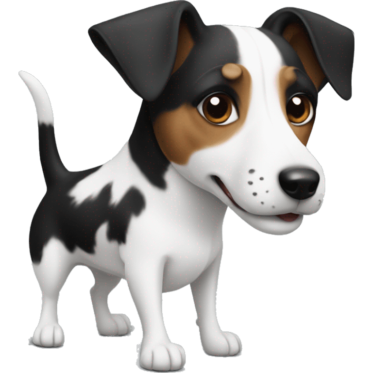 Black and white Jack Russell dog emoji