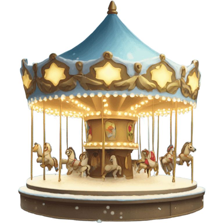 Light being carousel with snow emoji