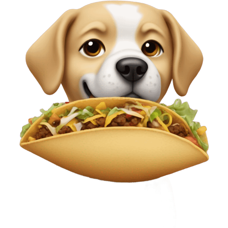 Dog with a phone and a taco  emoji