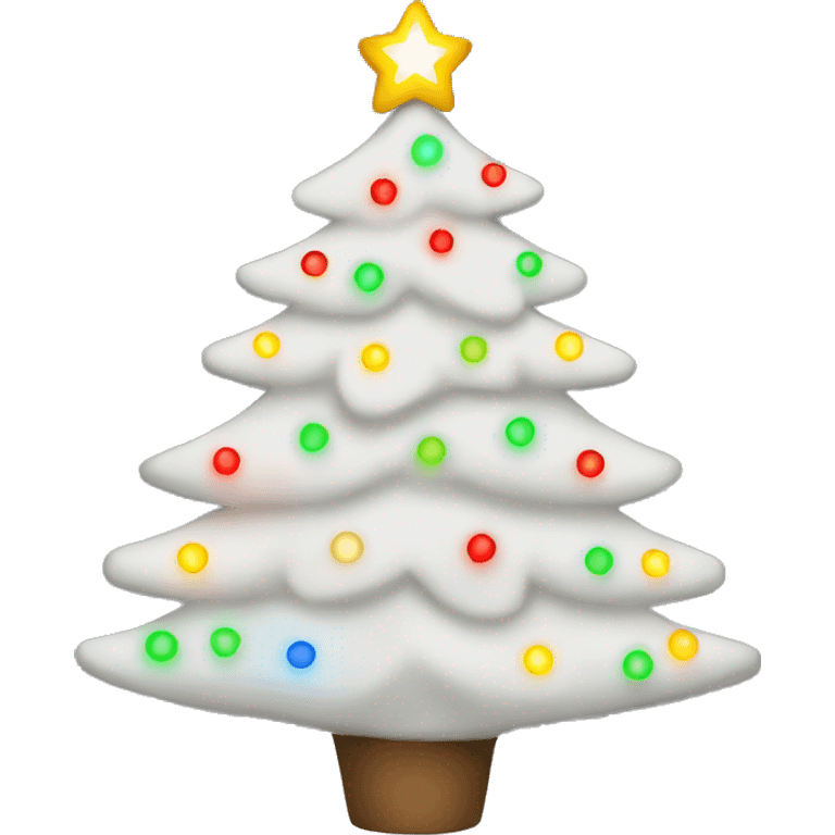 White Christmas tree with lights and a star emoji