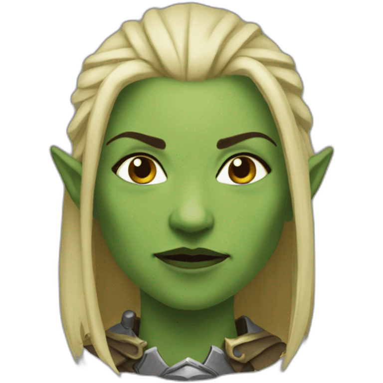 half-orc paladin woman emoji