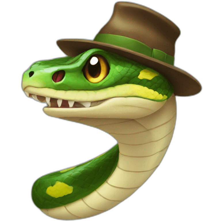 Complete Snake with hat  emoji