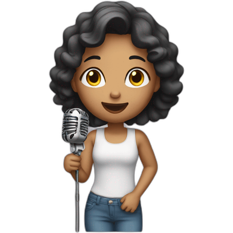 girl sing song in microphone emoji