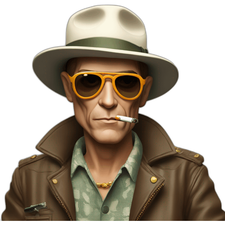 Hunter S Thompson with cigarette emoji