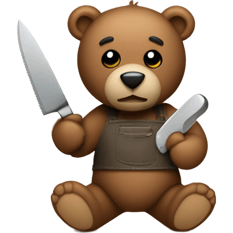 teddy bear holding a knife emoji