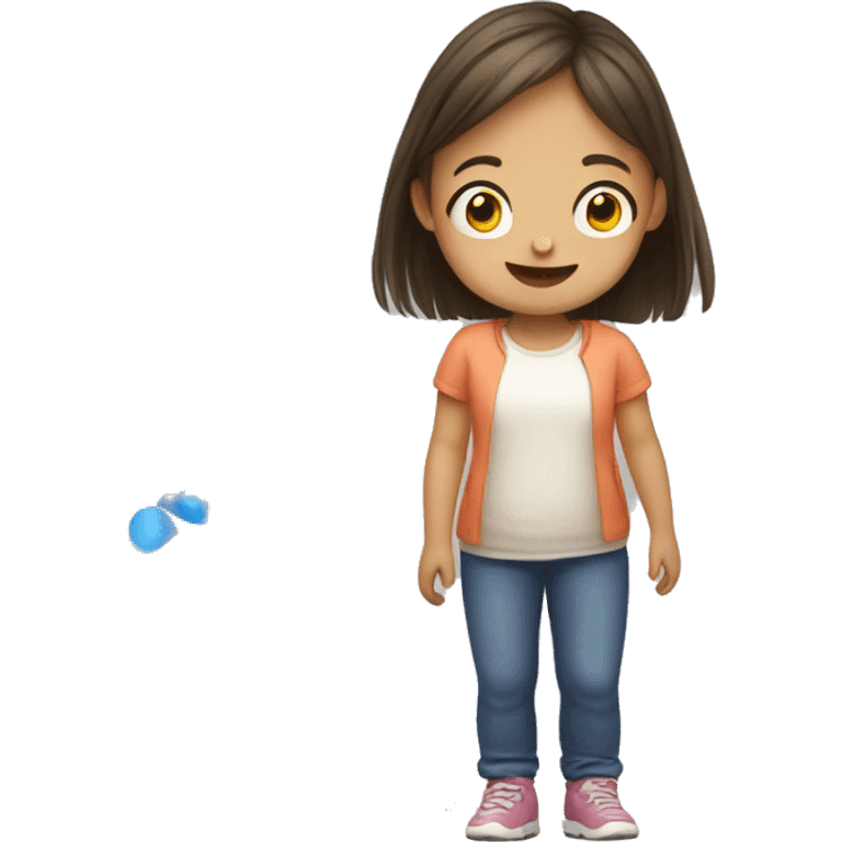 Girl with downsyndrome playing gam emoji