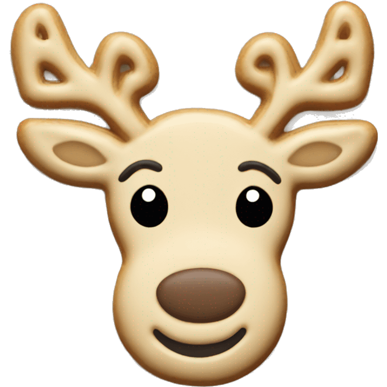 Reindeer sugar cookie neutral colors  emoji