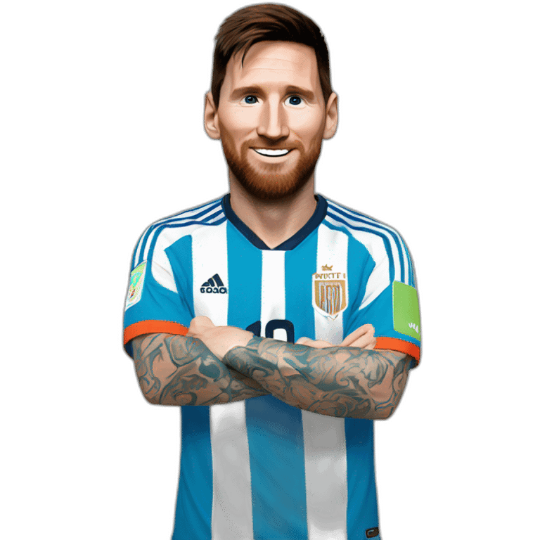 Messi and world cup emoji