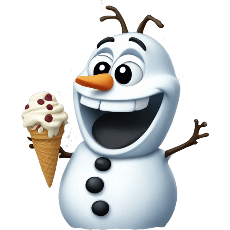 Olaf eating ice cream emoji