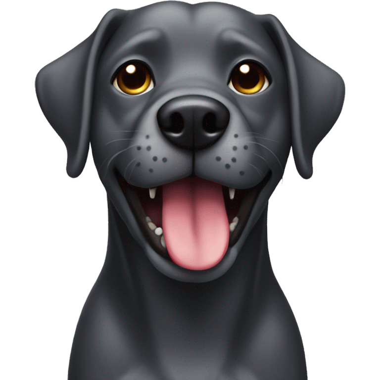 Dark Grey dog with tongue out emoji