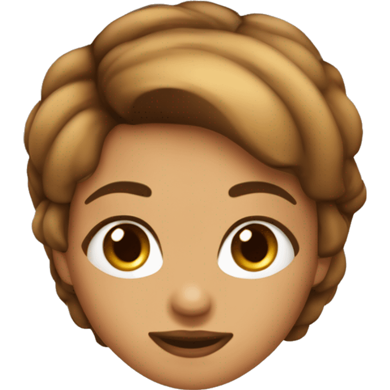 chica de pelo marron ojos marrones y piel moreno clarito emoji