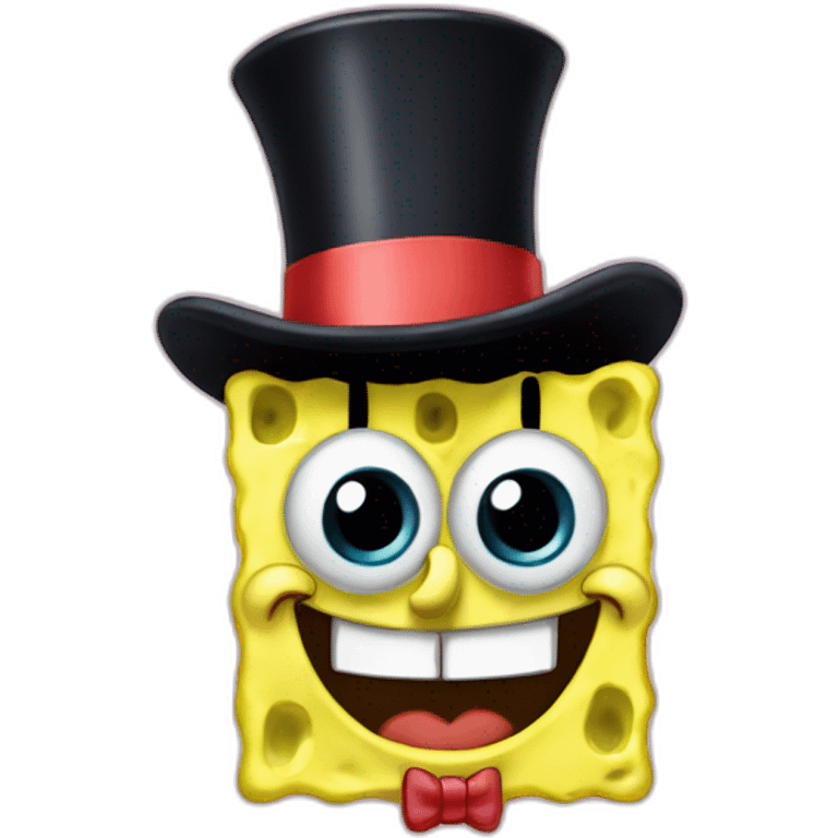 SpongeBob with top hat  emoji