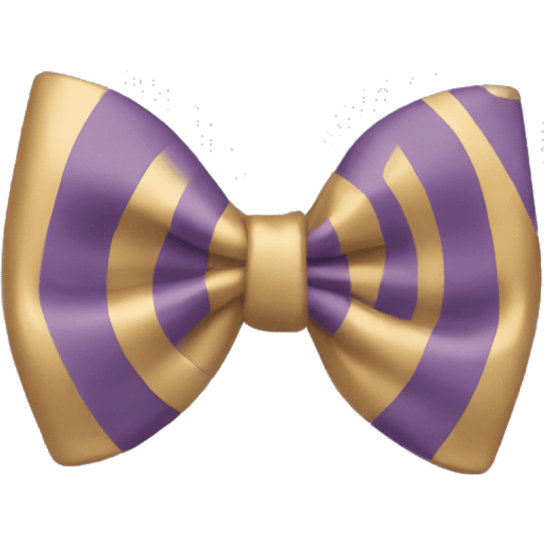 Muted violet and gold bow emoji