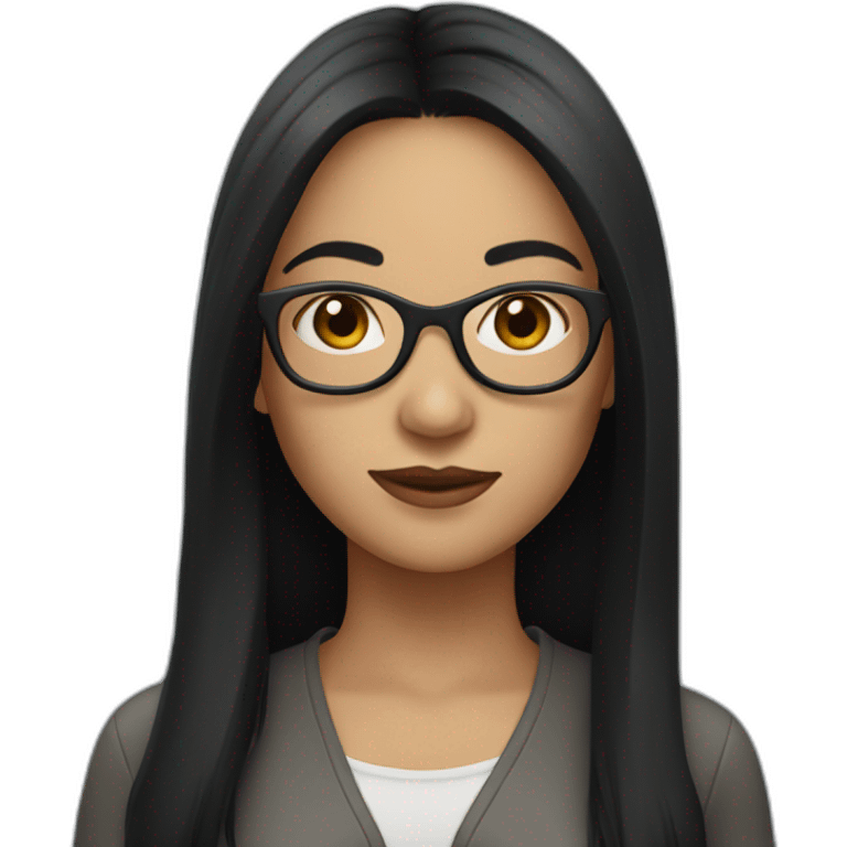 woman with long black hair and glasses emoji