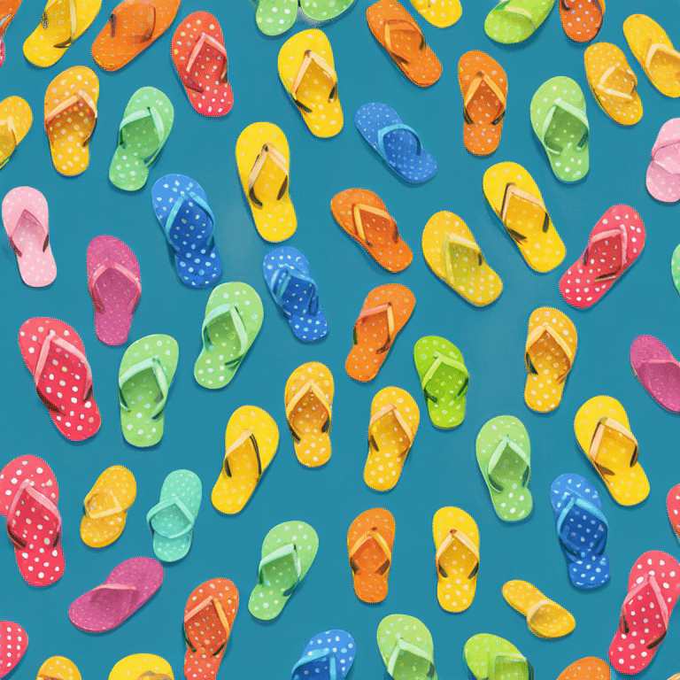 Realistic pair of polka dot summer flip flops isolated. emoji