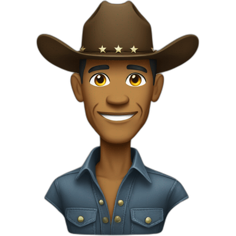 Obama in a cowboy hat emoji