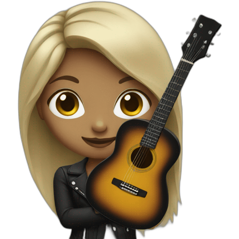 girl with black guitar emoji