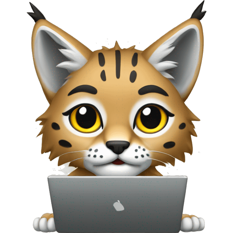 A lynx with a laptop emoji