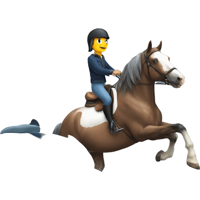 Horse riding a dolphin  emoji