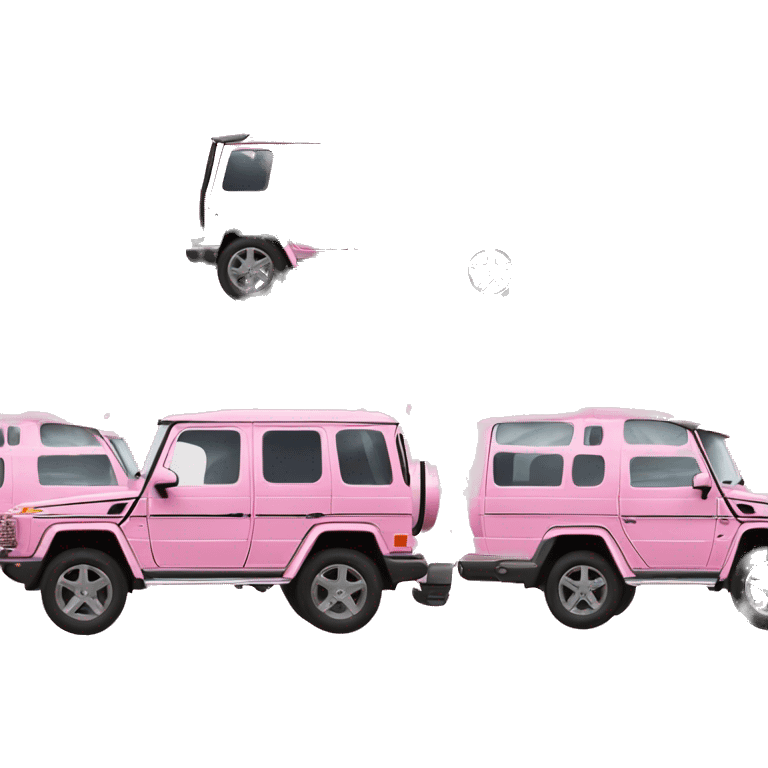 Light pink gwagon driving view with glitter wheels emoji