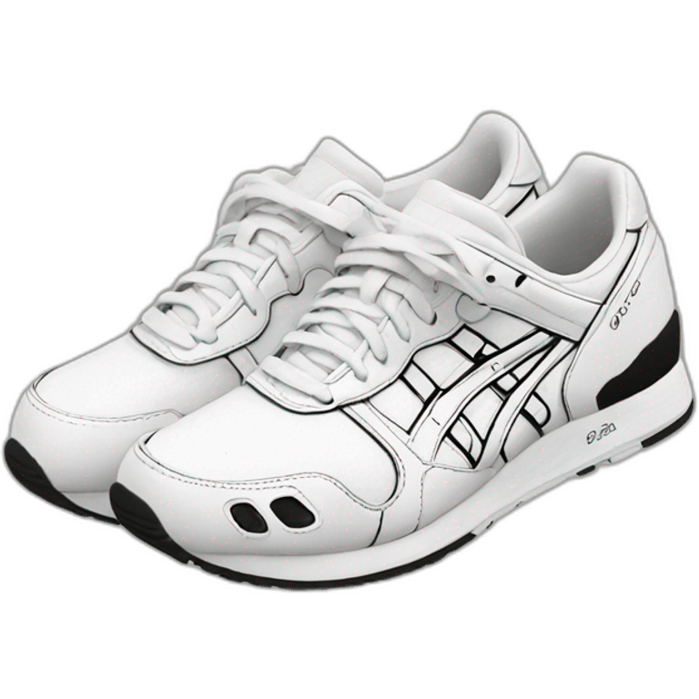 Asics noir et blanc emoji