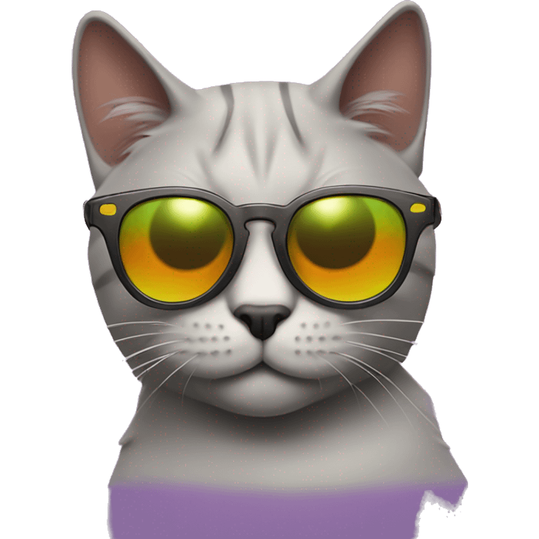 cat with sunglasses sparke rainbw emoji