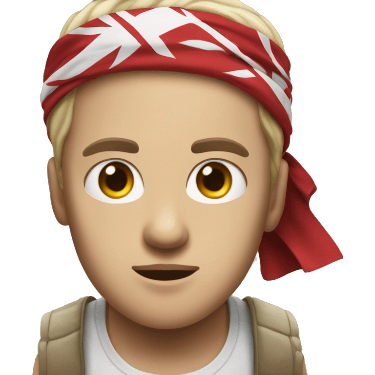 White person with a bandana like he his a gangster emoji