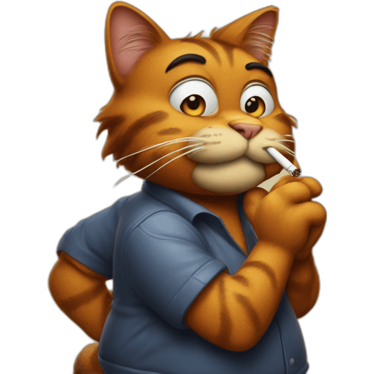 Garfield avec une cigarette emoji