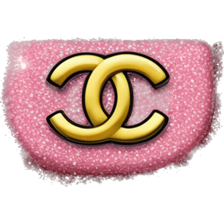 Pink glitter sparkly Chanel flap bag  emoji