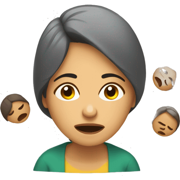 adult Brazilian woman having a mental burnout emoji