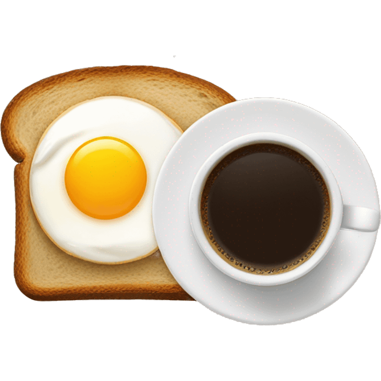 bread with egg and a glass of coffee b it’s side emoji