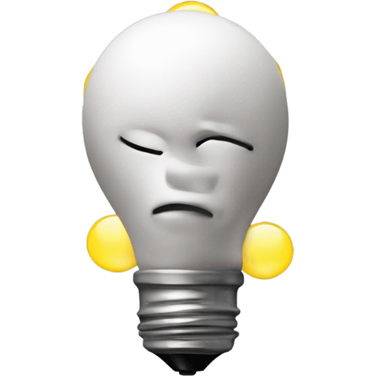 Create an emoji of a person deep in thought, with a pondering expression, as if working on an idea. Small light bulbs float around the head, symbolizing brainstorming and the emergence of creative thoughts. emoji