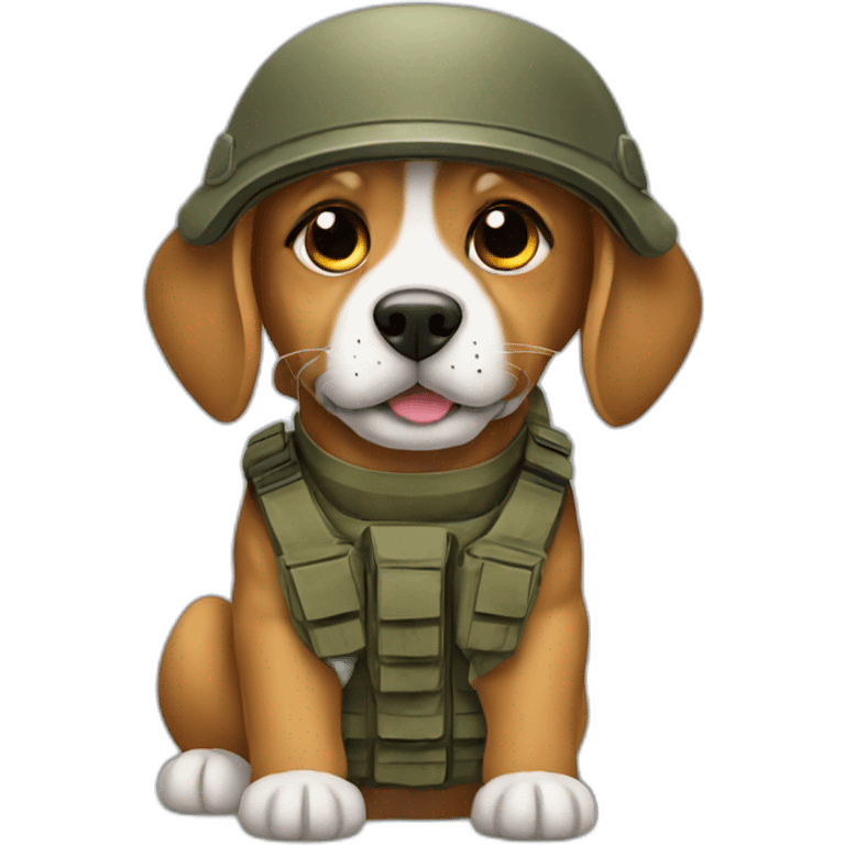 Dog in army emoji