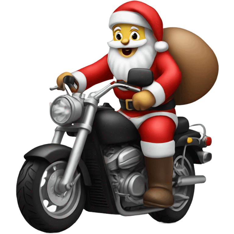 Santa riding a motorcycle emoji