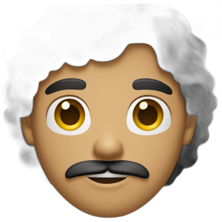 black long hair guy with mustache and goatee emoji